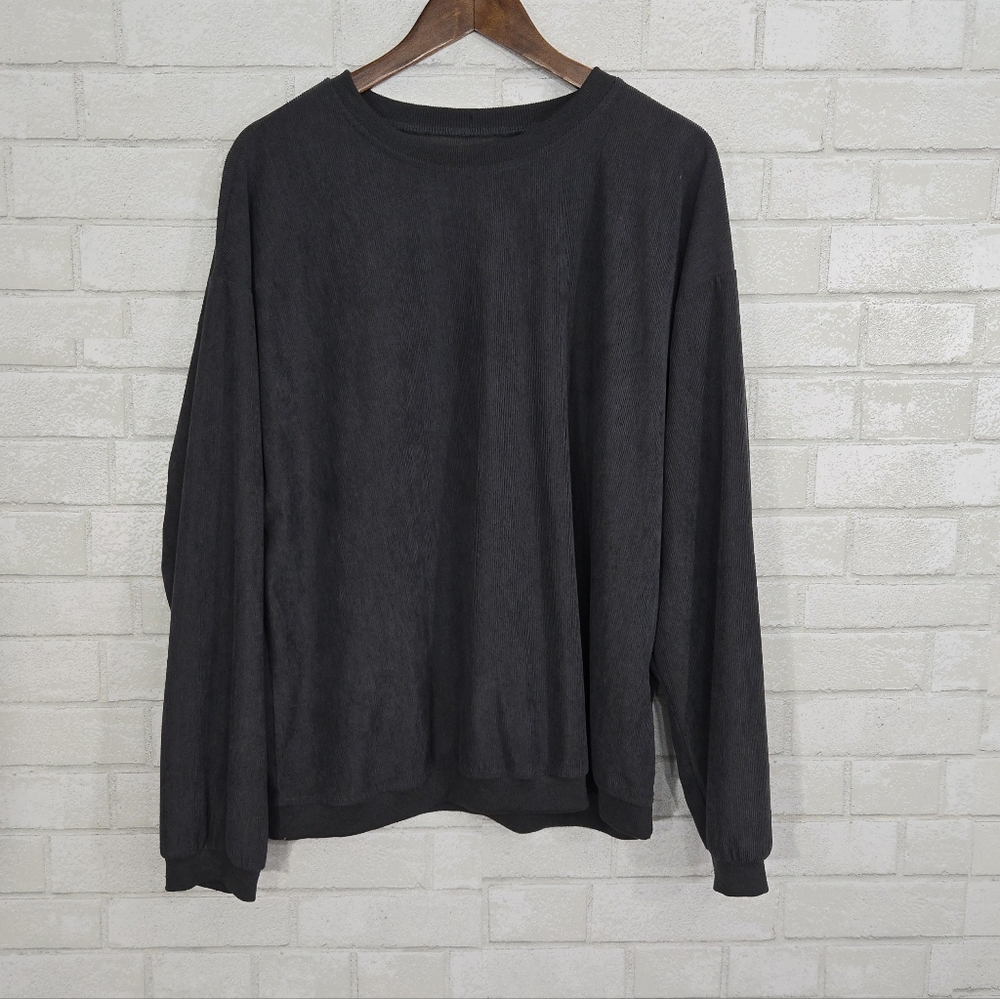 SHEIN dark gray corduroy feel top